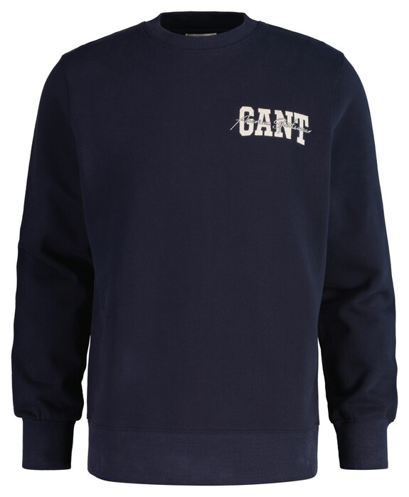 Gant American Sportswear Script Crew Neck Trui Avond Blauw