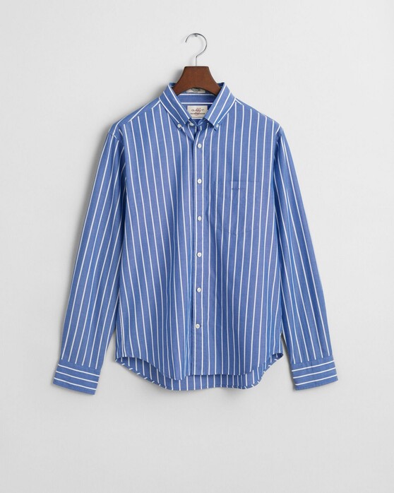 Gant Anniversary Collection Wide Yarn Dyed Stripe Poplin Overhemd Lapis Blue