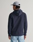 Gant Arch Script Graphic Embroidery Hoodie Kangaroo Pocket Pullover Evening Blue