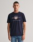 Gant Archive Graphic Chest Shield Print Crew Neck T-Shirt Avond Blauw