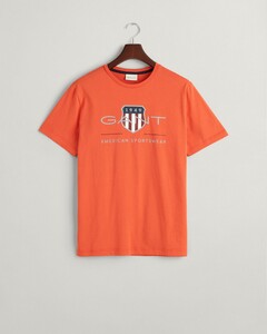 Gant Archive Graphic Chest Shield Print Crew Neck T-Shirt Burnt Orange