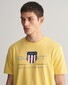 Gant Archive Graphic Chest Shield Print Crew Neck T-Shirt Dusty Yellow