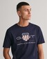 Gant Archive Graphic Chest Shield Print Crew Neck T-Shirt Evening Blue