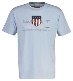 Gant Archive Graphic Chest Shield Print Crew Neck T-Shirt Fresh Blue