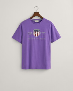 Gant Archive Graphic Chest Shield Print Crew Neck T-Shirt Rich Wine