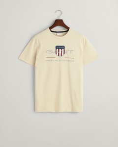 Gant Archive Graphic Chest Shield Print Crew Neck T-Shirt Silky Beige