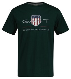 Gant Archive Graphic Chest Shield Print Crew Neck T-Shirt Tartan Green