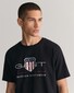 Gant Archive Graphic Chest Shield Print Crew Neck T-Shirt Zwart