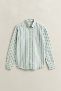 Gant Archive Oxford Stripe Organic Cotton Overhemd Washed Turquoise