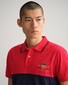 Gant Archive Shield Color Block Short Sleeve Rugger Polo Bright Red