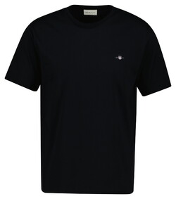 Gant Archive Shield Cotton Crew Neck Short Sleeve T-Shirt Zwart