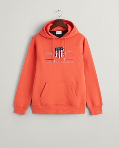 Gant Archive Shield Embroidery Hoodie Pullover Burnt Orange
