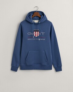 Gant Archive Shield Embroidery Hoodie Pullover Dusty Blue Sea