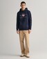 Gant Archive Shield Embroidery Hoodie Pullover Evening Blue