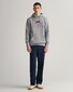 Gant Archive Shield Embroidery Hoodie Pullover Grey Melange