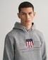 Gant Archive Shield Embroidery Hoodie Pullover Grey Melange
