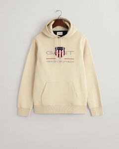 Gant Archive Shield Embroidery Hoodie Pullover Silky Beige