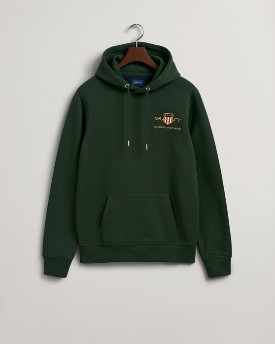Gant Archive Shield Hoodie Pullover Storm Green