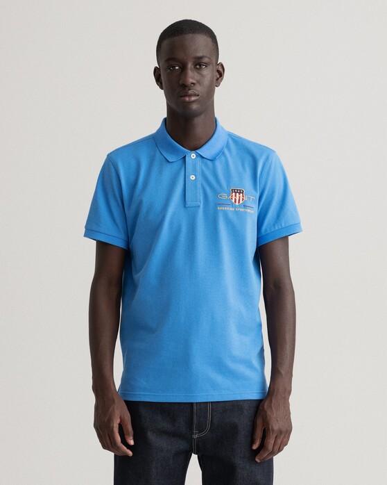 Gant Archive Shield Short Sleeve Piqué Polo Day Blue