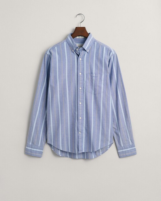 Gant Archive Striped Oxford Organic Cotton Overhemd Rich Blue