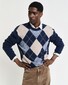 Gant Argyle Pattern Crew Neck Pullover Evening Blue