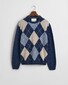 Gant Argyle Pattern Crew Neck Pullover Evening Blue