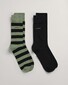 Gant Barstripe and Solid Socks 2Pack Sokken Kalamata Green