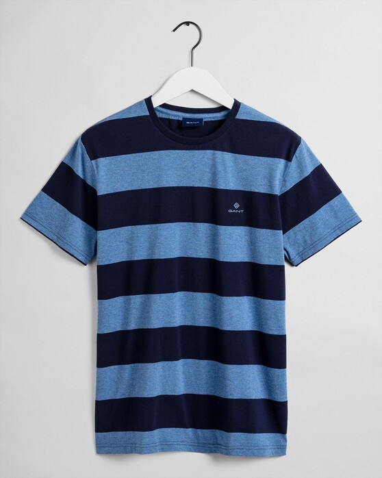 Gant Barstripe Round Neck T-Shirt Denim Blue