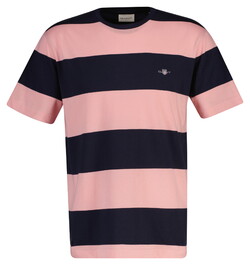 Gant Barstripe Short Sleeve Crew Neck T-Shirt Bubbelgum Pink