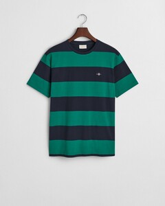 Gant Barstripe Short Sleeve Crew Neck T-Shirt Diep Groen