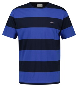 Gant Barstripe Short Sleeve Crew Neck T-Shirt Rich Blue