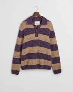 Gant Barstriped Rugger Trui Deep Plum