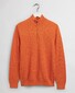 Gant Basketweave Half Zip Pullover Russet Orange Melange