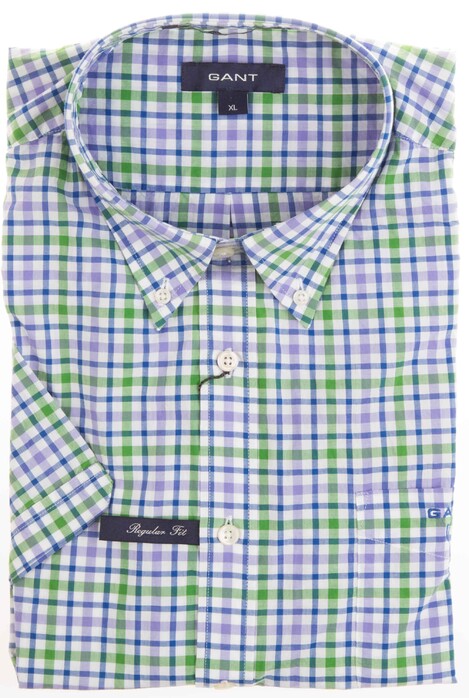 Gant Bel Air Poplin Check Overhemd Groen