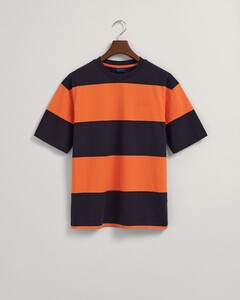 Gant Block Stripe Duo Color Cotton T-Shirt Pumpkin Orange