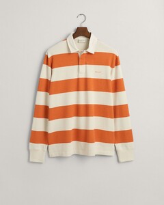 Gant Block Stripe Heavy Rugger Pullover Pumpkin Orange