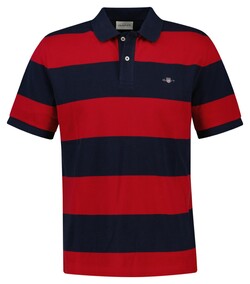 Gant Block Stripe Organic Cotton Piqué Polo Ruby Red