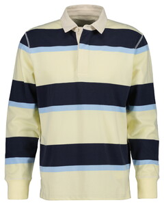 Gant Block Striped Rugger Pullover Vanilla Yellow
