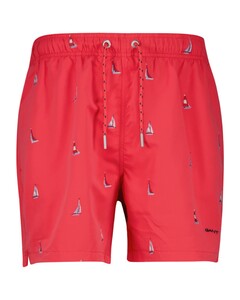 Gant Boat Embroidery Drawstring Swim Short Watermeloen Rood