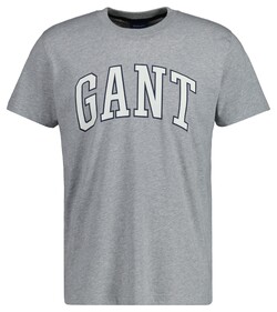 Gant Bold Chest Logo Crew Neck T-Shirt Grey Melange
