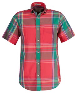 Gant Bold Madras Check Short Sleeve Overhemd Watermeloen Rood
