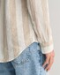 Gant Bold Stripe Linnen Button Down Overhemd Concrete Beige