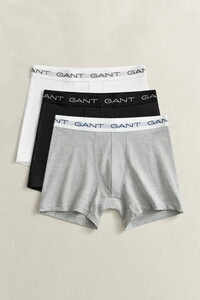 Gant Boxer Briefs 3Pack Uni Color Ondermode Licht Grijs