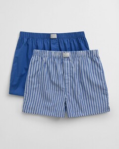Gant Boxer Shorts Stripe And Solid 2Pack Elastic Waistband Ondermode Rich Blue