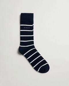 Gant Breton Stripe Rib Socks Sokken Avond Blauw