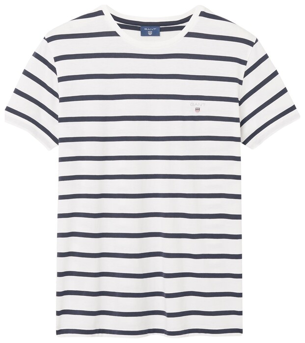 Gant Breton Stripe T-Shirt Eggshell