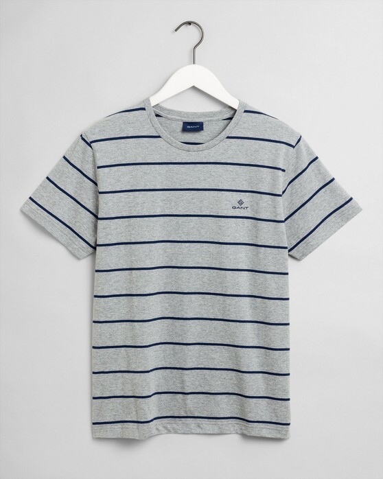 Gant Breton Stripe T-Shirt Grijs Melange