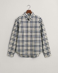 Gant Brushed Oxford Check Button Down Overhemd Blue Air