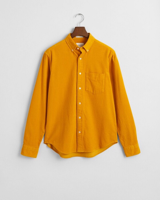 Gant Button Down Cotton Corduroy Overhemd Goudgeel