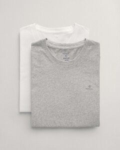 Gant C-Neck 2Pack T-Shirt Light Grey Melange-White